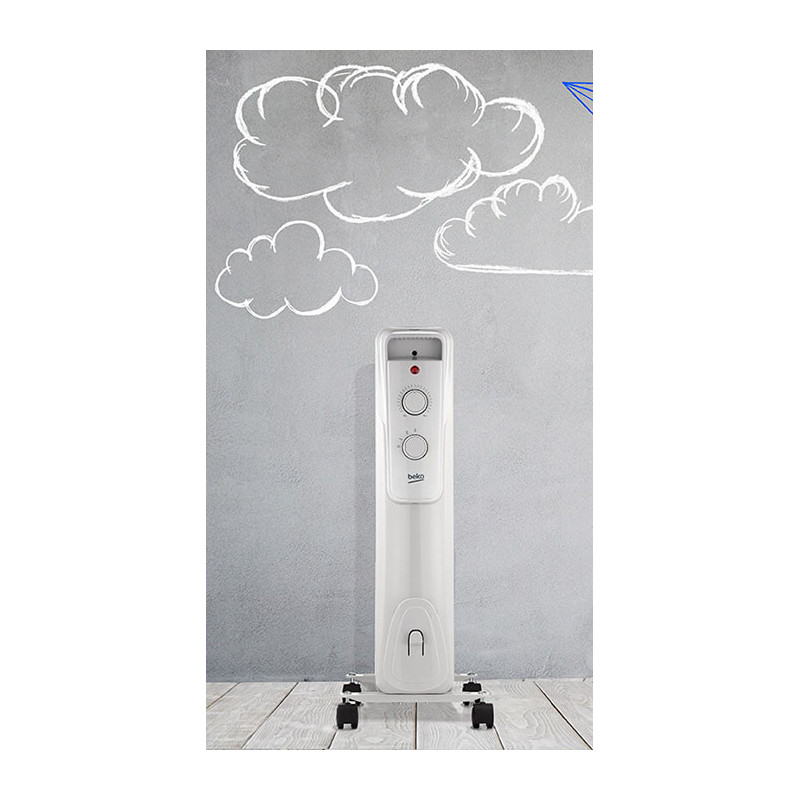 Chauffage bain d'huile électrique 2000W Blanc BEKO -  RHO5220