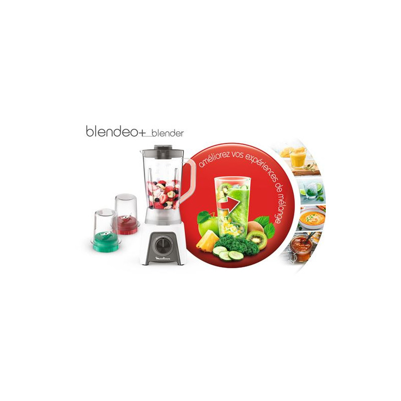 Blender Blendeo+ multifonction 1.5L 450 W Blanc/Gris MOULINEX - LM2C3110