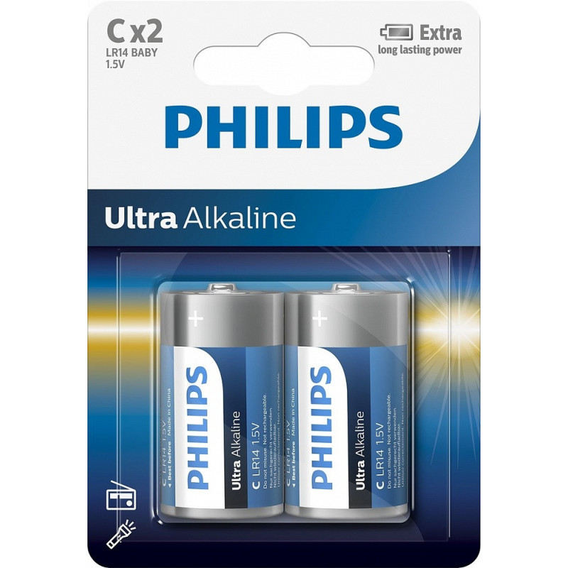 Pile LR14/C Ultra Alkaline B2 1,5V PHILIPS - LR14E2B/10