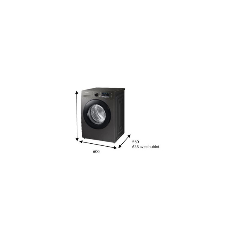 Lave-linge Frontale 7 kg 1400T B Ecobubble Inox SAMSUNG - WW70TA046AX/EF