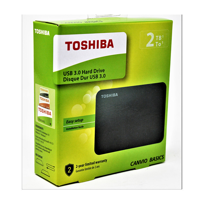 Disque dur externe Canvio Basics 2To USB3.0 Noir - TOSHIBA -  DD2000EXT25-USB3TOSH 