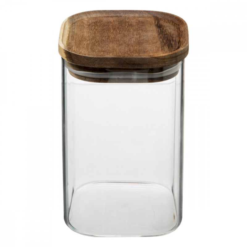 BOCAL VERRE+ACACIA HERMETIQUE 1L