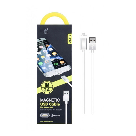 Câble de charge Micro USB magnétique AS116 Blanc PLUS