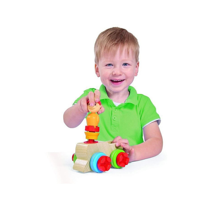 Heros Constructor Maxi Bois Locomotive 12 Pièces SMOBY - Dès 2 ans