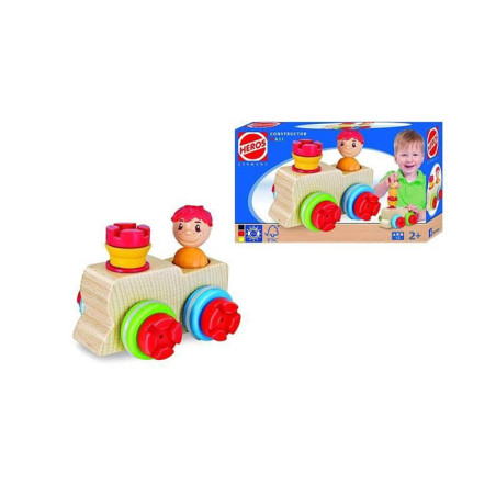 Heros Constructor Maxi Bois Locomotive 12 Pièces SMOBY - Dès 2 ans