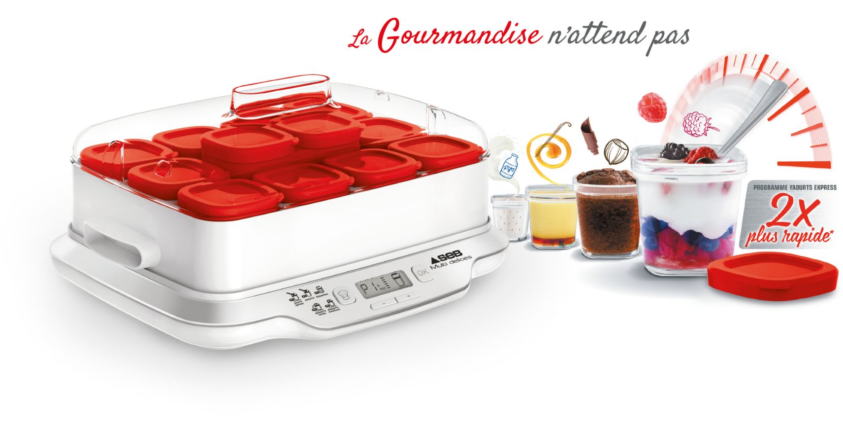 Seb XF100110 Pot yaourt lot de 6 pots pour Multi délices
