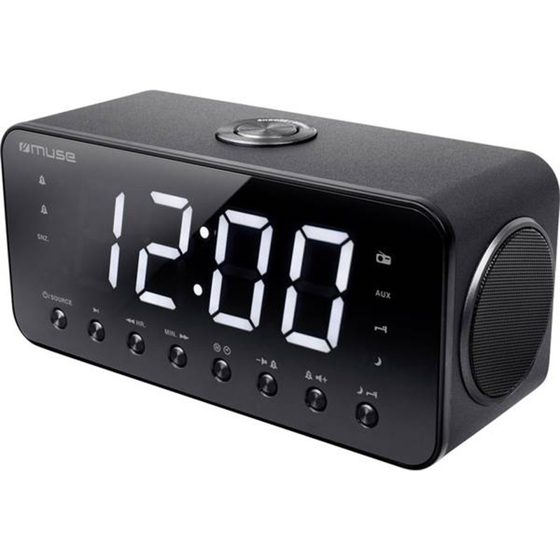 Radio-réveil avec haut-parleur stéréo FM/AM Noir MUSE - M-192CR