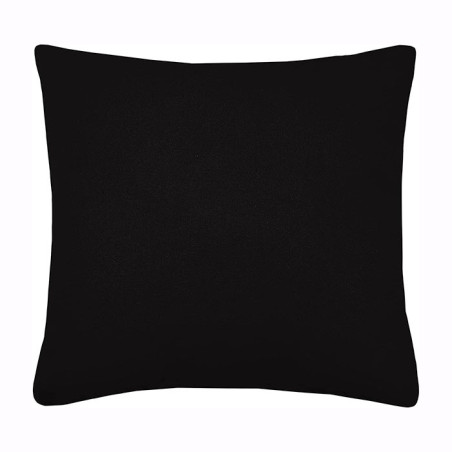 Coussin coton 2 faces noir et lin 50x50 cm