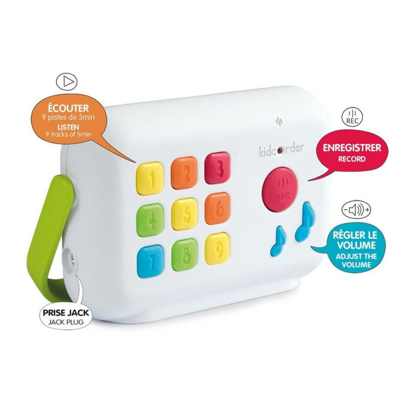 Lecteur Enregistreur Kidcorder Blanc SMOBY - Dès 12 mois
