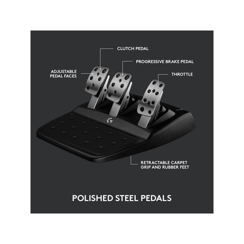 Volant + PÃ©dalier G923 PC/PS4/PS5  Noir - LOGITECH - 73241115361