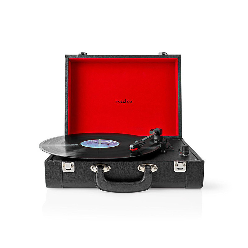 Platine vinyle 18W Bluetooth Rouge/Noir - NEDIS - TURN210BK