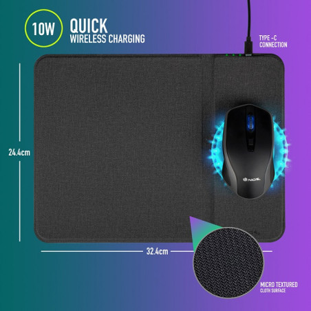 Ensemble de Souris + Tapis de souris de chargement sans Fil CruiseKit Noir NGS - 69561113007