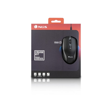 Ensemble de Souris + Tapis de souris de chargement sans Fil CruiseKit Noir NGS - 69561113007