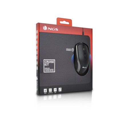 Ensemble de Souris + Tapis de souris de chargement sans Fil CruiseKit Noir NGS - 69561113007