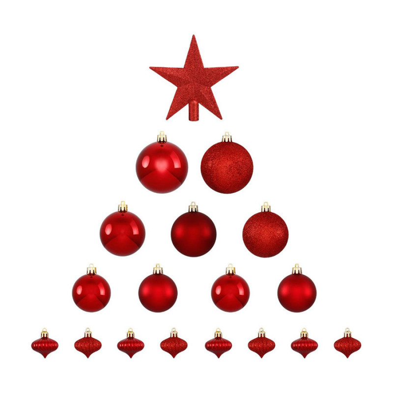 Boule de Noël Kit de 18 pièces Rouge - FEERIC LIGHTS AND CHRISTMAS - 113044RG