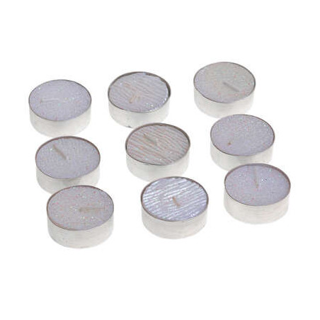 Bougies Chauffe plat pailleté x 9 Blanc - FEERIC LIGHTS AND CHRISTMAS -129846BL