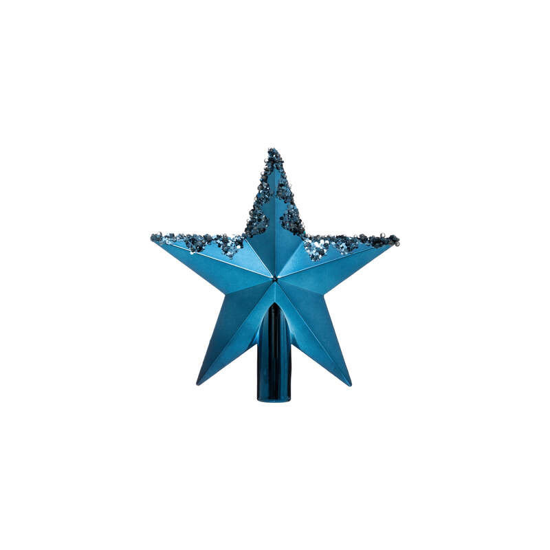 Cimier de sapin étoile 22cm Bleu/Doré - FEERIC LIGHTS AND CHRISTMAS - 142419BO