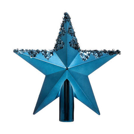 Cimier de sapin étoile 22cm Bleu/Doré - FEERIC LIGHTS AND CHRISTMAS - 142419BO