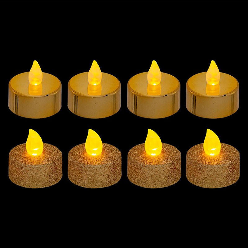 Bougies chauffe-plats LED pailletées/métallisées x 8 Doré - FEERIC LIGHTS  AND CHRISTMAS - 162678C 