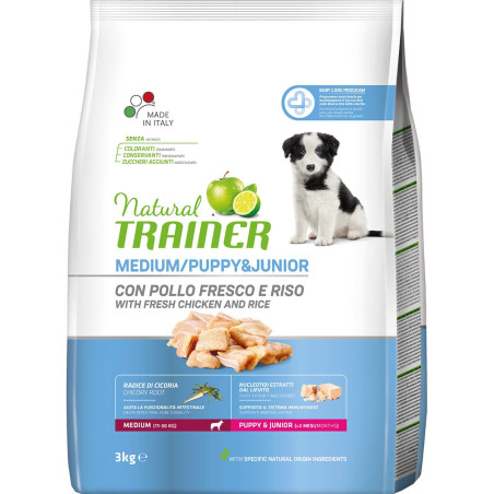 Croquettes Chien Puppy & Junior Poulet 3 kg -  NATURAL TRAINER