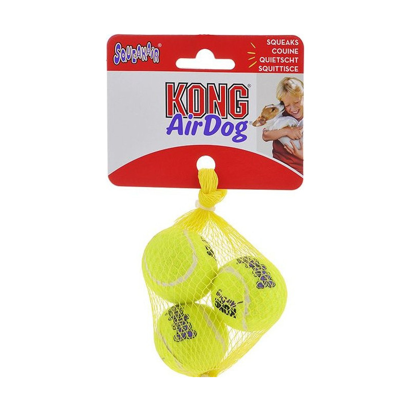 Jouet Chien Balles Tennis Air Dog Squeaker X3 XS KONG