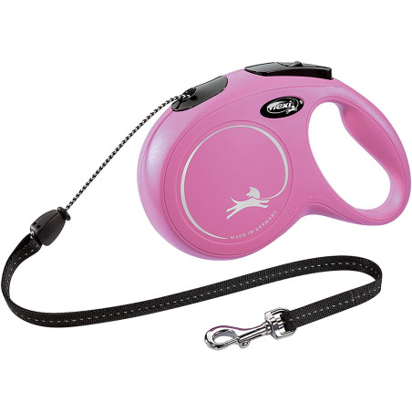Laisse avec cordon pour chien Nex classic Taille M Rose 5m FLEXI