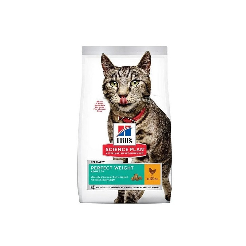 Croquettes Chats Adult Perfect Weight Regime 1,5Kg Poulet HILL'S SCIENCE PLAN