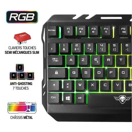 Combo Clavier & souris gamer + tapis RGB - SPIRIT OF GAMER - SOGMK5