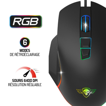 Combo Clavier & souris gamer + tapis RGB - SPIRIT OF GAMER - SOGMK5