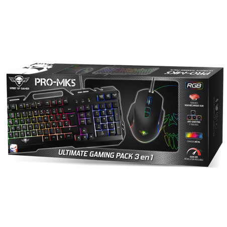 Combo Clavier & souris gamer + tapis RGB - SPIRIT OF GAMER - SOGMK5