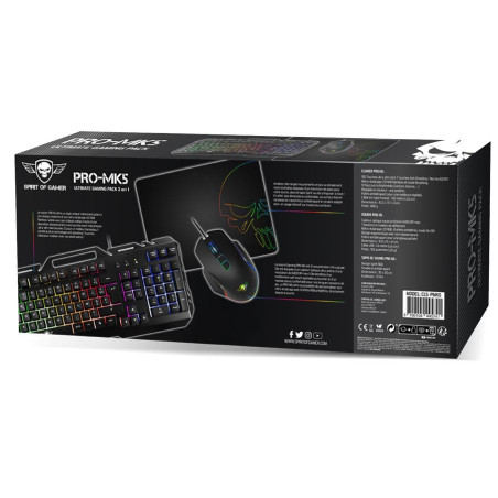Combo Clavier & souris gamer + tapis RGB - SPIRIT OF GAMER - SOGMK5