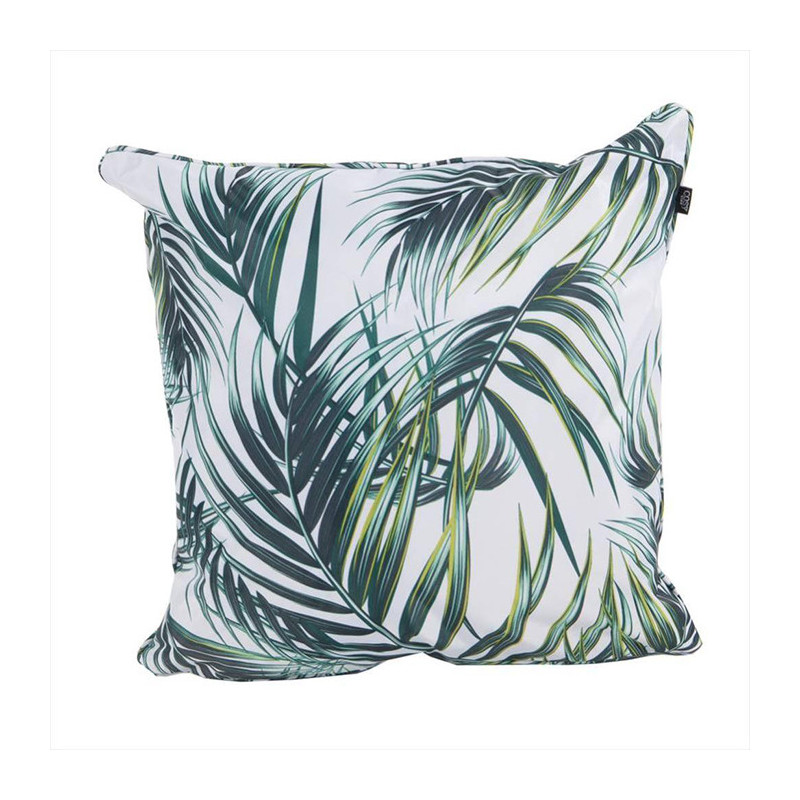 Coussin déperlant Palmas 45x45cm Blanc/Vert - COSY SIDE - 82859984