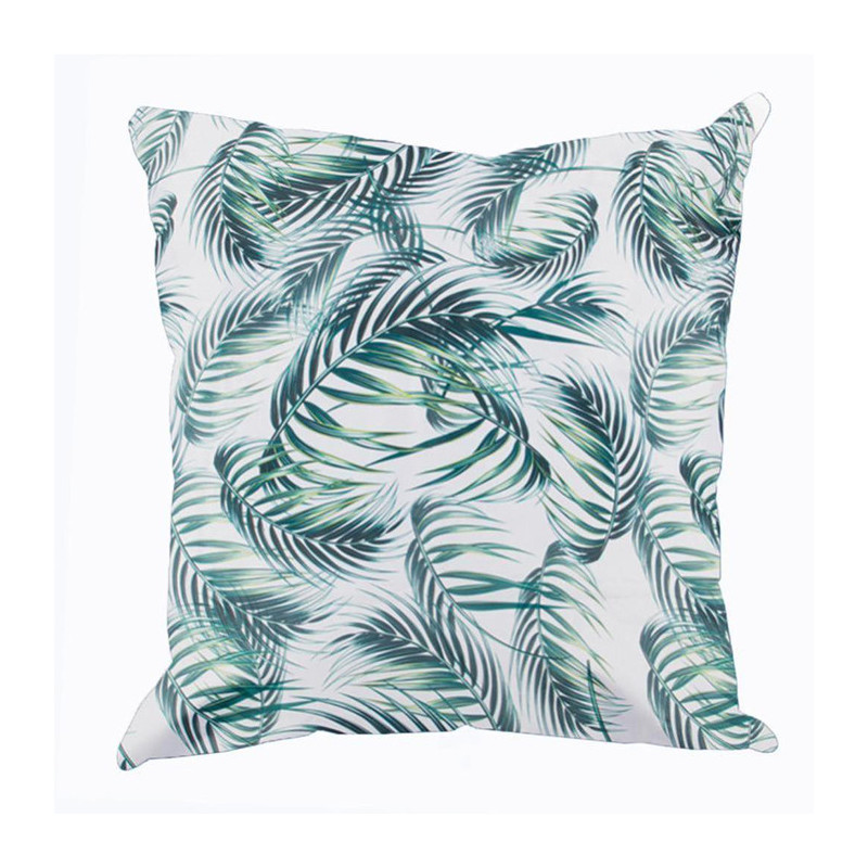 Coussin déperlant Palmas 45x45cm Blanc/Vert - COSY SIDE - 82859984