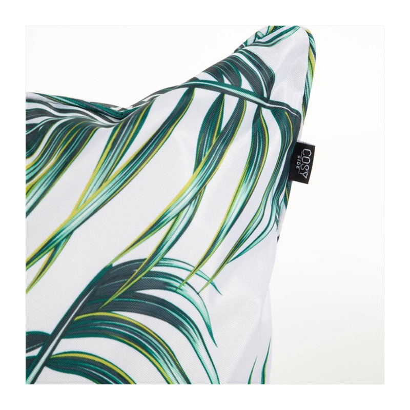 Coussin déperlant Palmas 45x45cm Blanc/Vert - COSY SIDE - 82859984