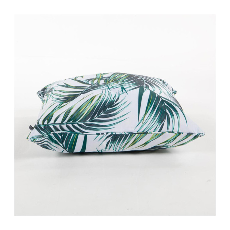 Coussin déperlant Palmas 45x45cm Blanc/Vert - COSY SIDE - 82859984