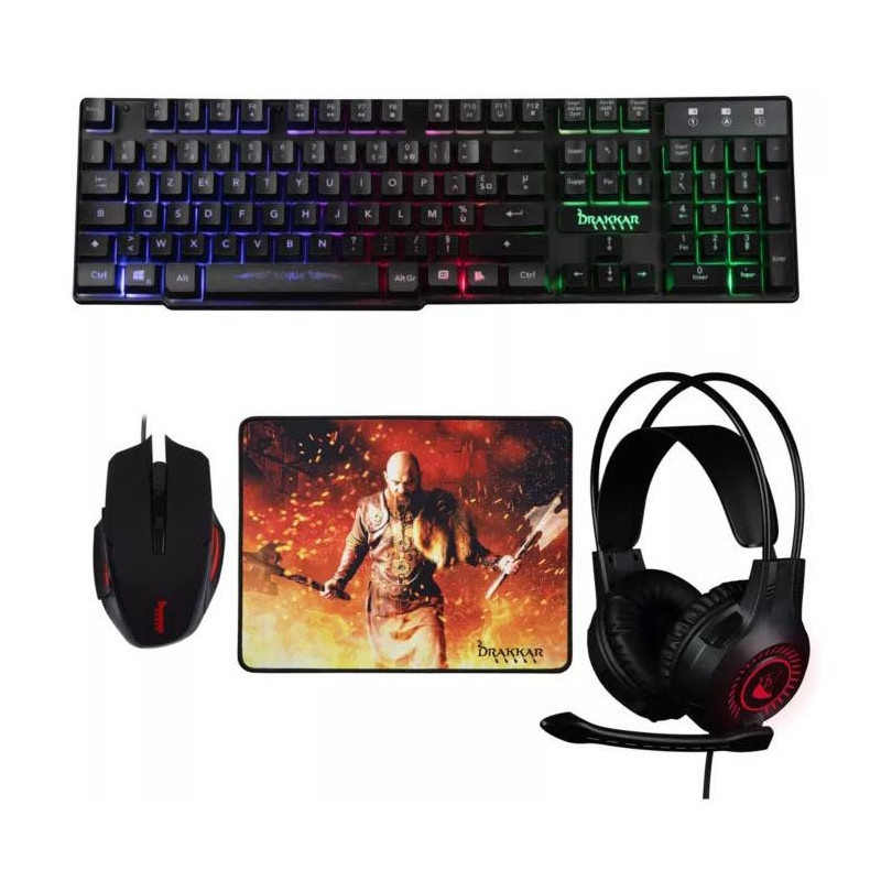 Pack Clavier + Souris 4 en 1 Drakkar Rogue - KONIX - 61881114462