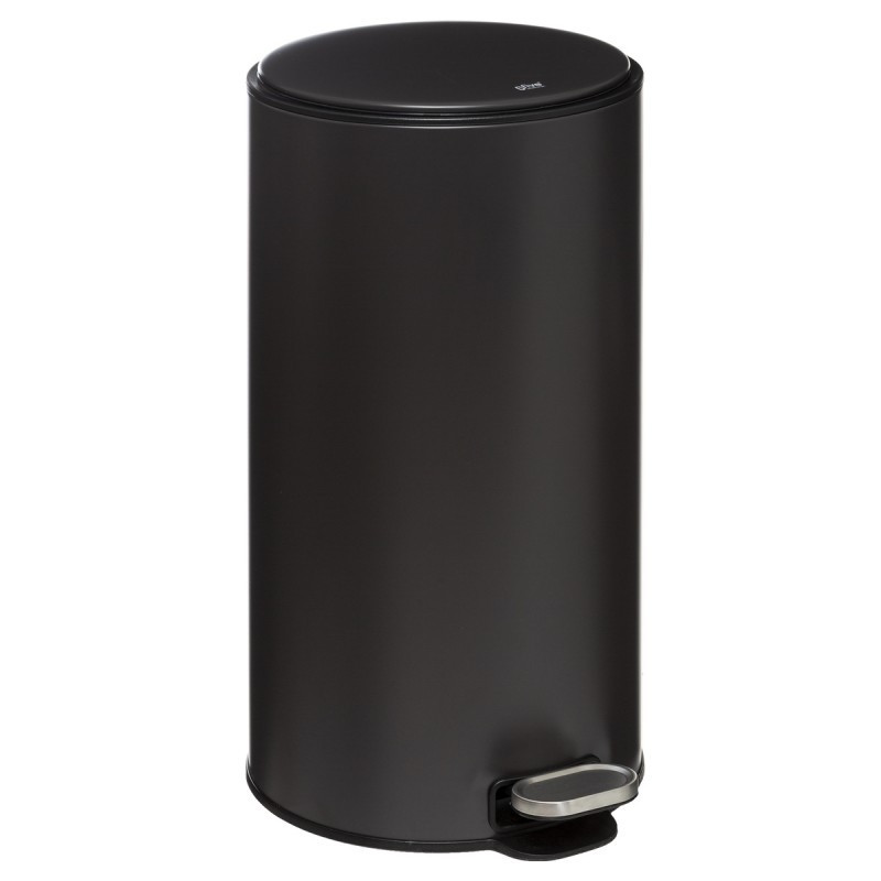 Poubelle en métal 30L Noir