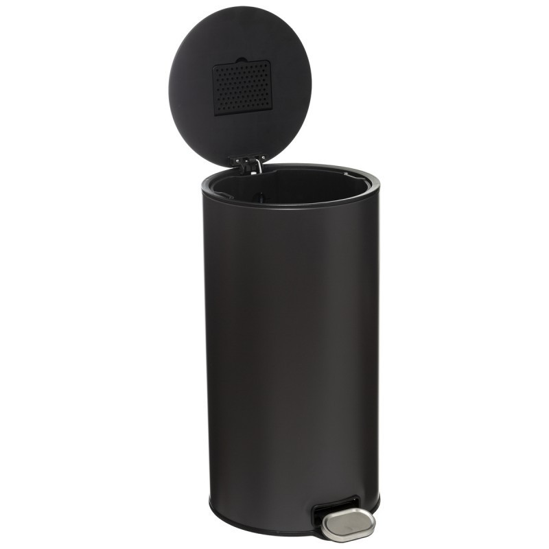 Poubelle en métal 30L Noir