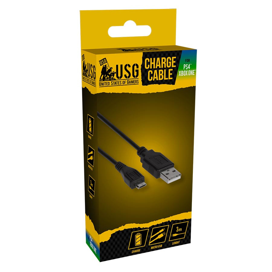 Câble de recharge micro-usb de 3 ètres pour manette PS4