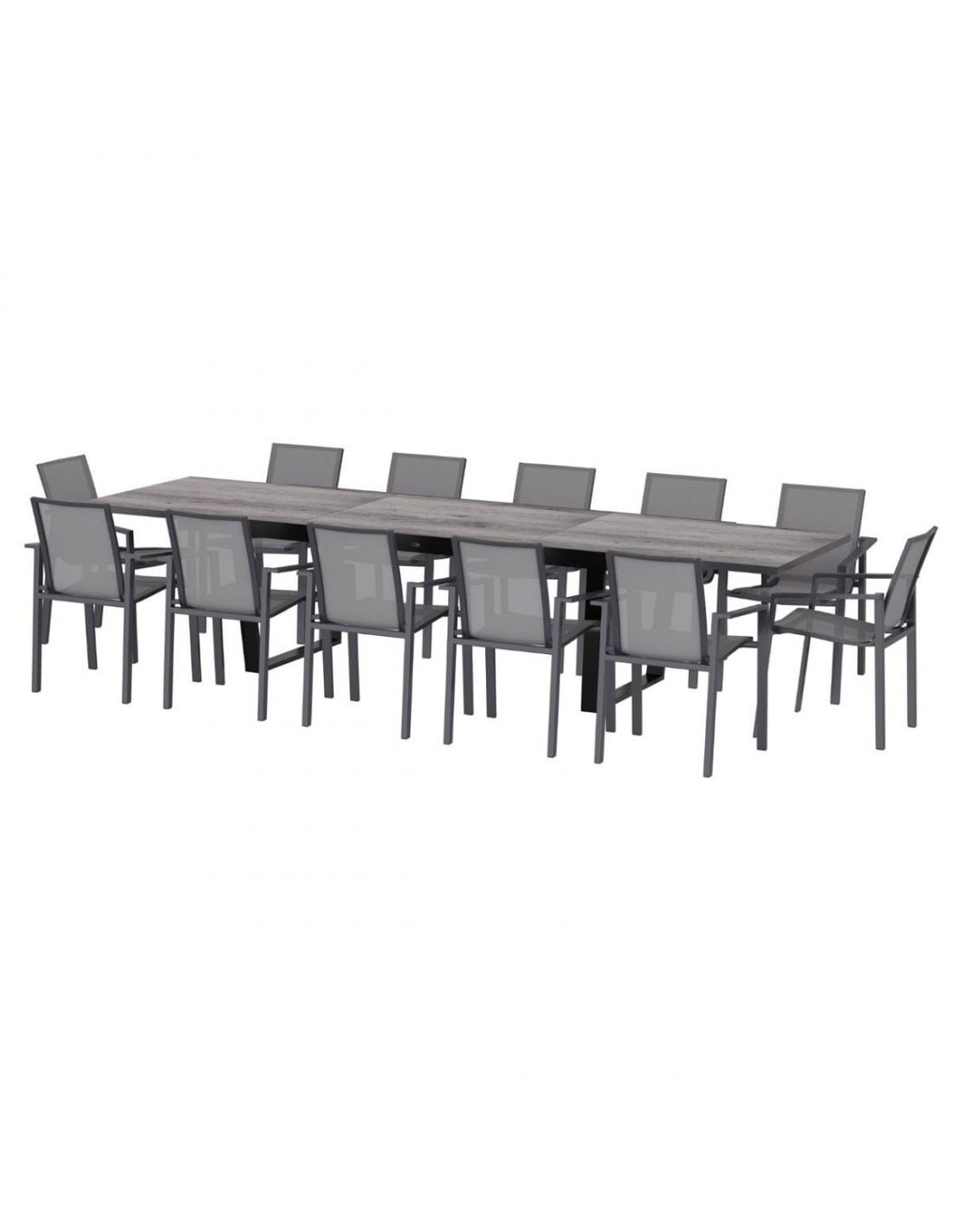 Table de jardin Hesperide Table extensible alu 12p graphite Pavane Hespéride  - Noir graphite