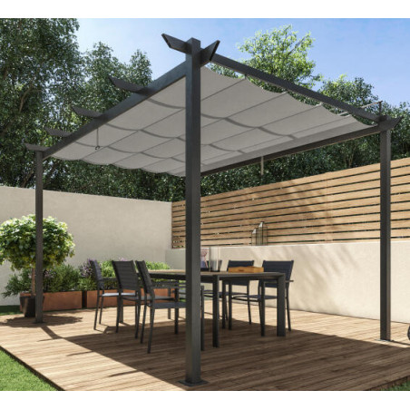 Pergola Autoportante Omega Aluminium 285 x 400 cm Gris Anthracite -  5616397