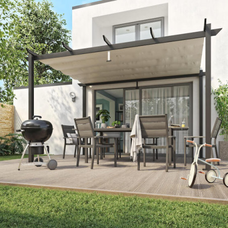 Pergola Autoportante Omega Aluminium 285 x 400 cm Gris Anthracite -  5616397