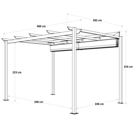 Pergola Autoportante Omega Aluminium 285 x 400 cm Gris Anthracite -  5616397