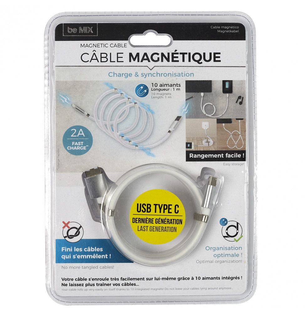 Câble magnétique charge rapide et synchronisation USB Type C