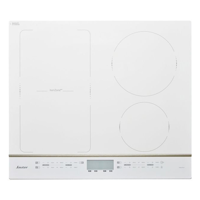 Table de cuisson induction 2 foyers + 1 zone modulable Blanc