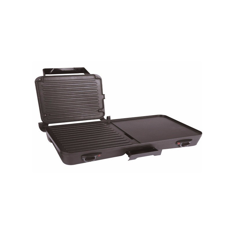 Plancha + Grill supérieur rétractable 1500W Noir - 7LINE - CJK-02