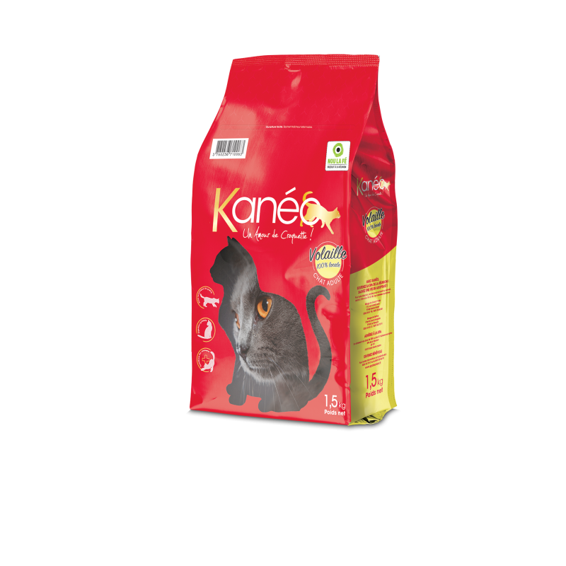 Croquettes chat adulte volaille 1,5kg - KANEO - KATVOL1,5