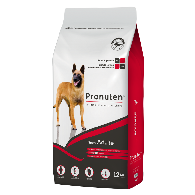 Croquettes chien adulte sportif poulet 12kg - PRONUTEN - PROSAD12