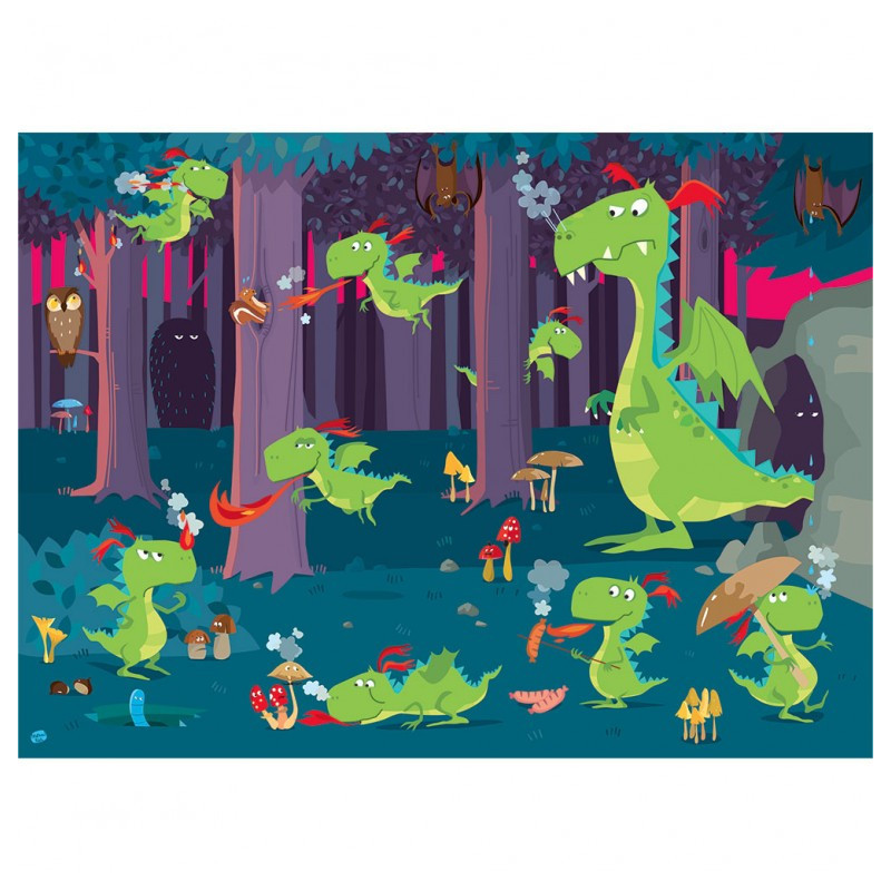 PUZZLE LA FORET DES DRAGONS SASSI - dès 3 ans