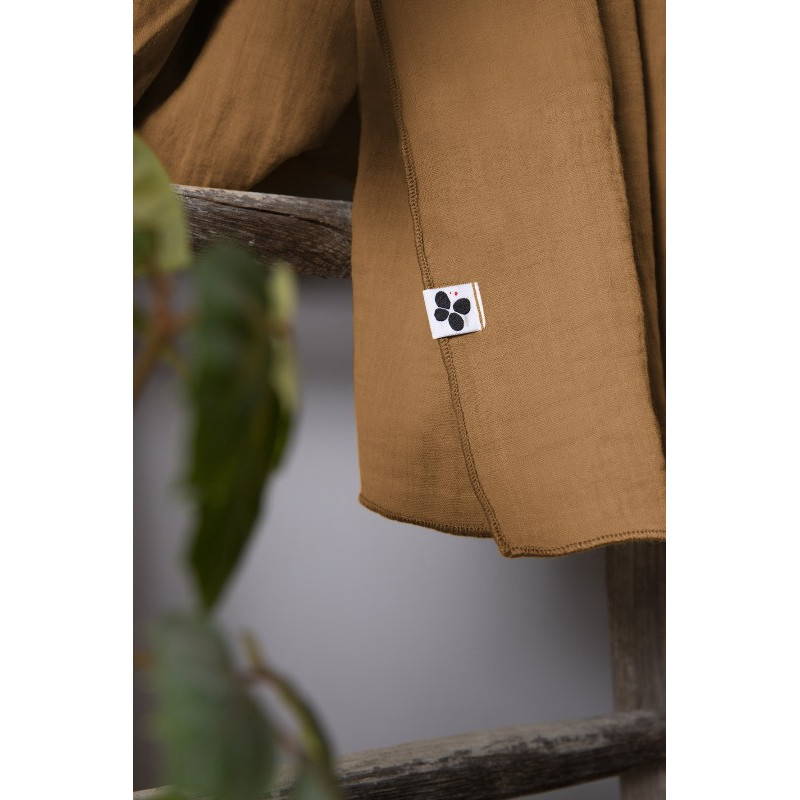 Rideau ajustable + 8 anneaux pince 140 x 300 cm Camel Gaia